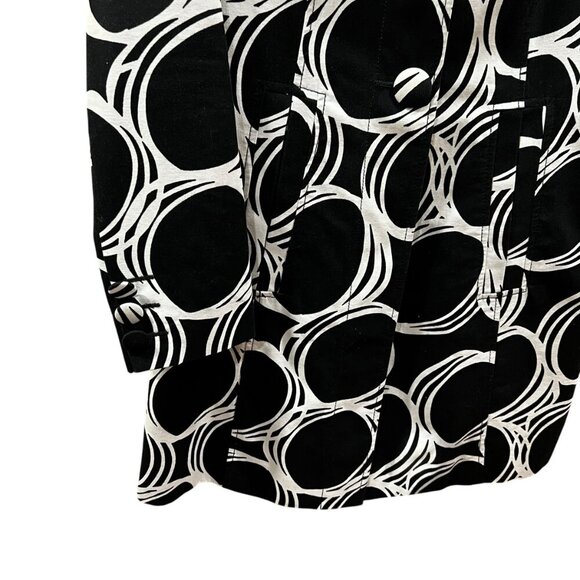 next UK Black & White Abstract Circle Print Trench Coat - Picture 4 of 9